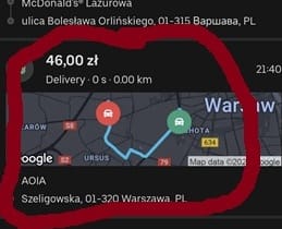 Uber Eats brak dystansu w zamówieniach łączonych
